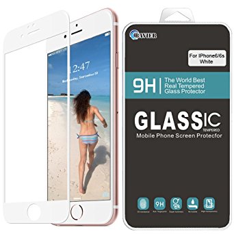 iPhone 6/ 6S Full Screen Protector,BAVIER Edge to Edge,Tempered Glass Screen Protector,3D Touch Compatible,99%touch-screen Accurate,Tempered Glass Film,Scratch Proof(4.7"White)