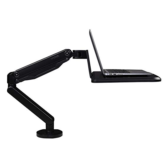 Loctek S2LB Sit Stand Workstation Standing Mount Gas Spring Ergonomic Height Adjustment Laptop Mount Arm Stand for 10" - 17" Notebook, Support 2.2-15.4lbs