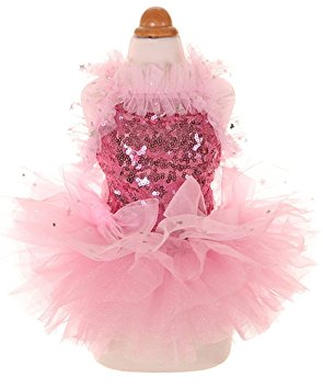 MaruPet Fashion Sweet Puppy Dog Love Printed Princess Skirt Pet Dog Lace Cake Camisole Tutu Dress