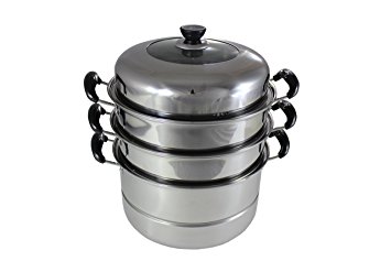 Concord 3 Tier Stainless Steel Steamer Cookware Pot (32 CM)