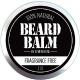 BEST Leven Rose Beard Balm - 100 Natural Leave In Conditioner with Natural Oils for Moustache Grooming and Beard Growing for Men - Fragrance Free Best Beard Oil Balm Unscented - 2 Oz - Vegan Friendly