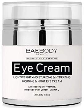 Baebody Eye Cream Rosehip Hibiscus for Appearance of Fine Lines Wrinkles Dark Circles and Bags - Intensive Anti-Aging Cream for Under and Around Eyes - 1.7 fl oz