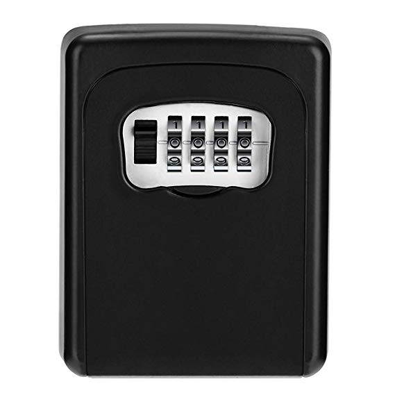 Key Safe Box Wall Mounted, Key Storage Lock Box with Resettable Code, 4 Digit Combination Lock Box for Realtors, Contractors, Kids, Spare Key Box Outside