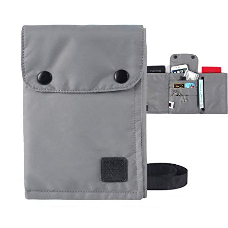 Simhoo Travel Waterproof Crossbody Wallet/Purse Neck Pouch with RFID Blocking and 7 Pocket Organizer Sling Bag Passport Holder