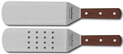 Turner Spatula Set by Oliver Rocket - Commercial Grade Stainless Steel Spatulas for Teppanyaki Grill, Hibachi Grill, or Griddle Grill