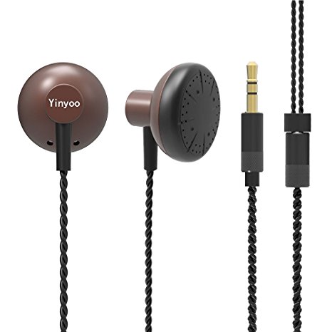 Open Earbuds Headphone Yinyoo Tank 3.5mm Wired Hifi Stereo Heave Bass In Ear Earphones with Metal Housing Soft Cable Quality Sound Classic Headset For Men&Women For Music Player/DAC/AMP/MP3/Audio HIFI