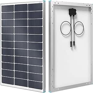 Renogy N-Type 16BB 100W Solar Panel, 12V 100 Watt Solar Panel 25% High-Efficiency, PV Module Power Charger for RV Marine Rooftop Farm Battery and Other Off-Grid Applications