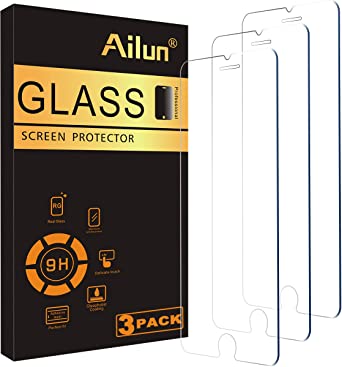 Ailun 0.25mm Glass Screen Protector Compatible for iPhone SE 2020 2nd Generation, iPhone 8,7,6s,6, 4.7-Inch 3 Pack Clear