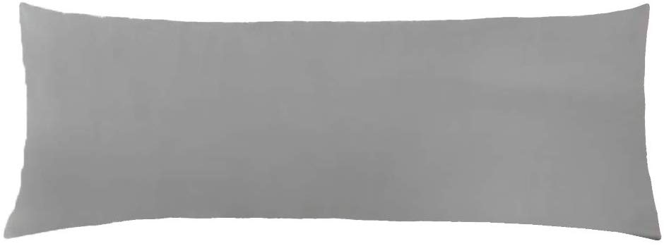 YAROO Microfiber Body Pillow Cover 21" x 54" - Super Soft Body Pillowcase,with Zipper and No Zipper Available (Gray-with Zipper)