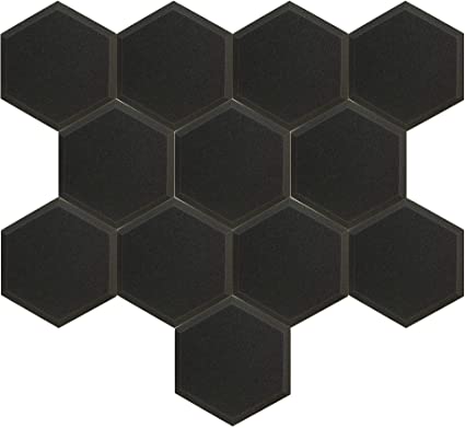 Mybecca 12 PACK Hexagon (Hexagonal) Acoustic Foam Tiles Soundproofing Wall Panels 1 inch by 12 inches, Made in USA - Color: Charcoal