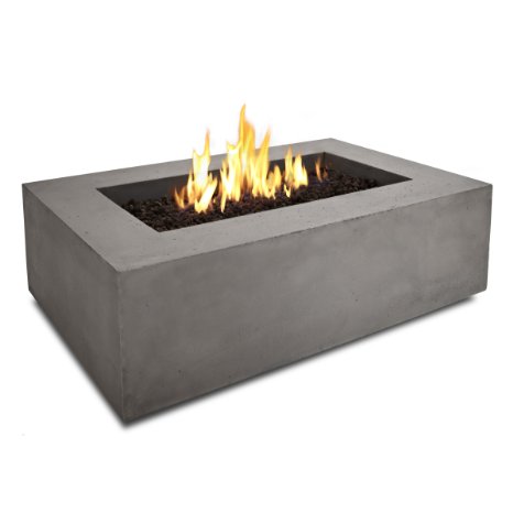Real Flame Baltic Rectangle Natural Gas Fire Table Glacier Gray