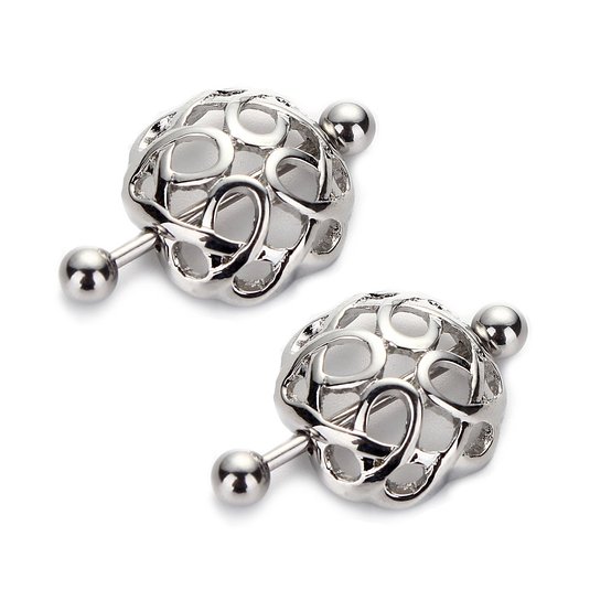 Vcmart 316l Surgical Steel 16g Piercing Nipple Ring Shield Clip on Nest Ring Shape - Sold As a Pair