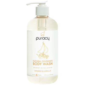 Puracy Natural Children's Body Wash, Tear-Free Kid’s Soap, Sulfate-Free, Orange & Vanilla, 12-Ounce