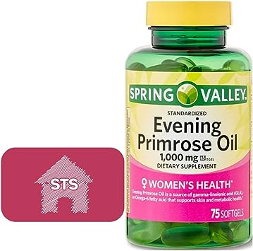 Spring Valley Evening Primrose Oil 1000mg, 75 Count   STS Sticker.