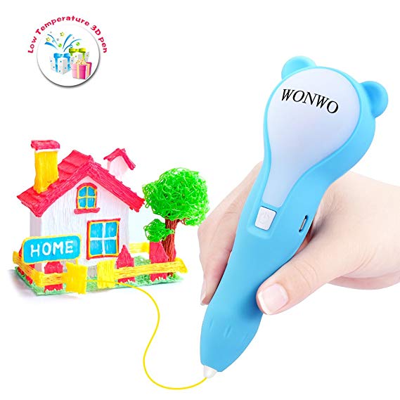 Wonwo 3D Pen 3D Printing Pen with Low Temperature for Kids and Adults 3D Drawing Pen for Doodling and Painting Arts and Crafts with PCL Filaments Included