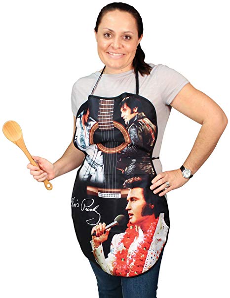 Elvis Presley The King Guitar Shaped Unisex Grilling Kitchen Apron One Size