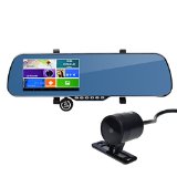 ToguardTM 5 Touch Screen Android Parking Display Car Dash Cam Dashboard Camera Dual lens DVR GPS Navigation WiFi Rearview Mirror Night vision  G-sensor Motion Detection