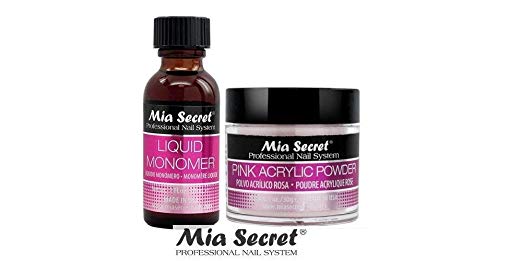 Mia Secret Acrylic Nail Powder Pink   Liquid Monomer 1 oz Set - USA