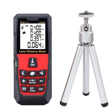DMiotech® 262ft 80m Mini Handheld Digital Laser Distance Meter Rangefinder Measure Tape Red with Tripod
