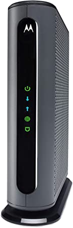 MOTOROLA 24x8 Cable Modem, Model MB7621, DOCSIS 3.0. Approved by Comcast Xfinity, Cox, Charter Spectrum, Time Warner Cable, and More. Downloads 1,000 Mbps Maximum (No WiFi)