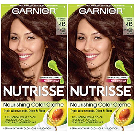 Garnier Hair Color Nutrisse Nourishing Creme, 413 Bronze Brown, 2 Count