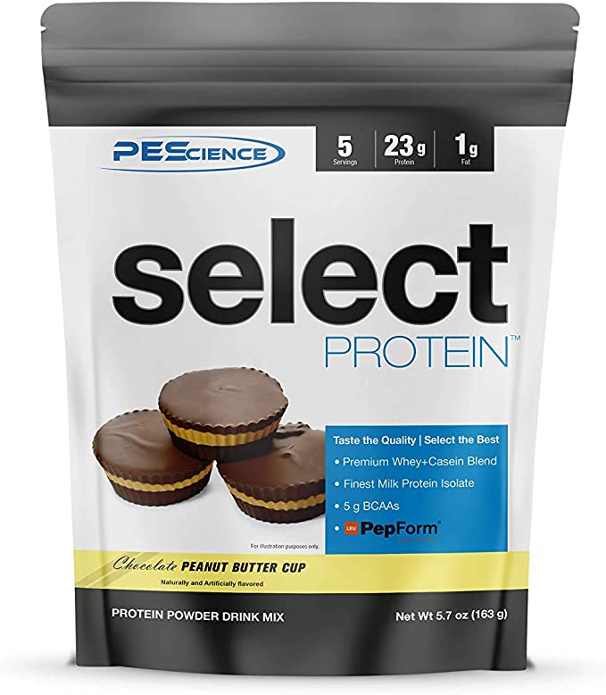 PEScience Select Low Carb Protein Powder, Chocolate Peanut Butter Cup, 5 Serving, Keto Friendly and Gluten Free
