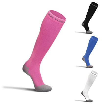 Compression Socks by Run Forever Sports – BEST Graduated Recovery Socks for Everyday Use – Great for Shin Splints, Nurses, Maternity, Travel, Running 20-30 mmHg