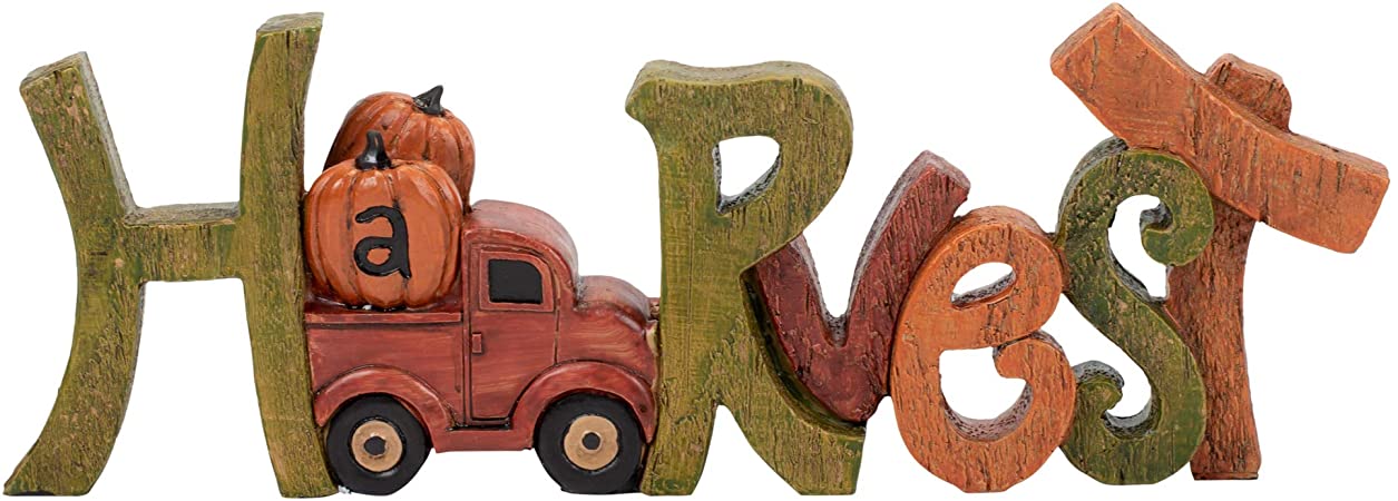 Delton Products Resin Harvest Sign 9.5 Inches x 4.5 Inches Home Decor