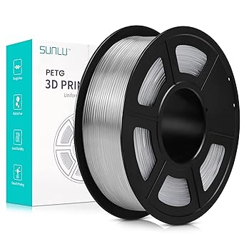 SUNLU 3D Printer Filament, Toughness PETG Filaments for 3D Printing, Neatly Wound Filament, High Strength, Better Flow of SUNLU No Clogging PETG Filament 1.75  /- 0.02 mm, 1KG Spool, Transparent