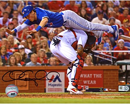 Chris Coghlan Toronto Blue Jays Autographed 8" x 10" Jumping Over Molina Photograph - Fanatics Authentic Certified