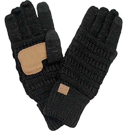 BYSUMMER C.C. Smart Touch Winter Warm Knit Touchscreen Texting Gloves