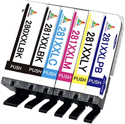 Compatible Ink Cartridge Replacement for Canon PGI-280XXL CLI-281XXL PGI 280 XXL CLI 281 XXL for PIXMA TR7520 TR8520 TS612 (280/281xxl 6 Pack)