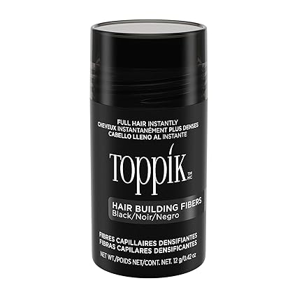 Toppik Fibras Capilares Negro,Fibras de Queratina para Crear más Densidad en el Cabello de Forma Inmediata, 12 g