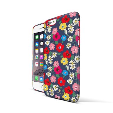 iPhone 6 Plus cases floral Akna 2nd Generation of Stylish-fit Series Retro Floral Pattern Rubber Feel Coating Hard Case for iPhone 6 Plus Sunny FlowersUS