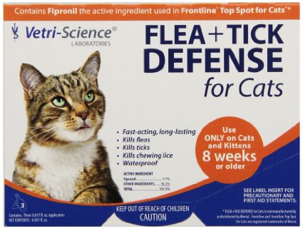 Vetri-Science 3-Dose Flea and Tick Defense for Cats
