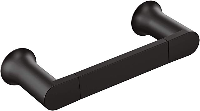 Moen BH3886BL Genta Modern Double Post Bathroom Hand Towel Bar, Matte Black