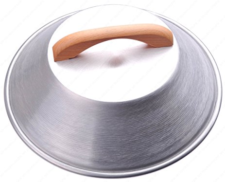 Aluminum Flat Wok Lid / Wok Cover, 13-Inches, (For 14" Wok), 18 Gauge, USA Made