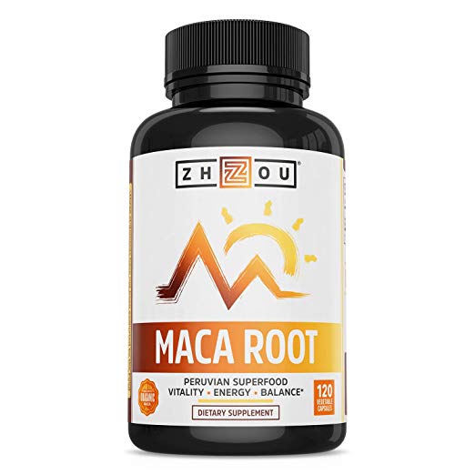 Zhou Nutrition Maca Root Peruvian Superfood for Vitality, 120 Count