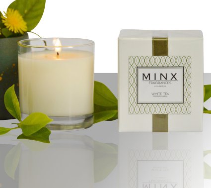 20% Off LIMITED TIME OFFER! WHITE TEA Scented Soy Candle by MINX Fragrances®| Fresh Long-Lasting Aromatherapy | Clean Burning | Great Gift Idea for House Warming | Made in the USA