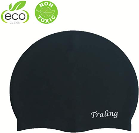 Traling Swimming Cap Adult, Silicone Swim Hat for Men and Women Ladies Waterproof