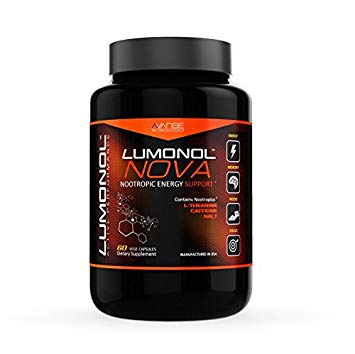 Lumonol Nova (60ct): Brain Power & Pre-Workout Energy Booster Without The Usual Crash. All Natural Nootropic Energy Booster Pills with L-Theanine. Helps Improve Focus, Limits Occasional Nervousness.