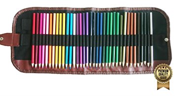 Amazrock Water Soluble Artist Colored Pencil Set - 36 Colors | Includes CANVAS Roll Bag | Rich & Vibrant Watercolor Pencils Set (Pre-sharpened)