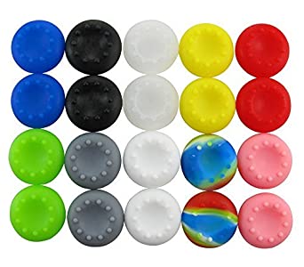 yueton 10 Pairs Colorful Silicone Accessories Replacement Parts Thumb Grip Cap Cover For PS2, PS3, PS4, XBox 360, XBox One Controller