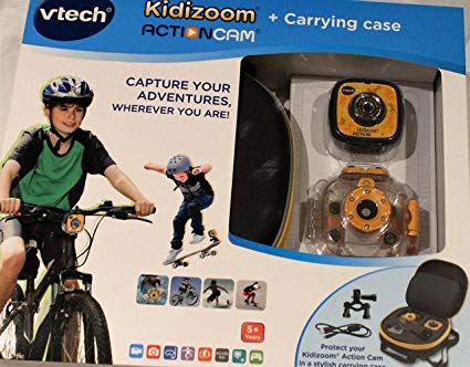 VTech Kidizoom Action Cam with Case, Mounts and Accessories, Yellow/Black