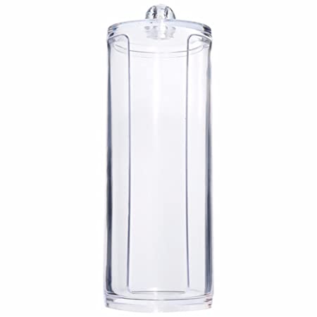 Clear Round Makeup Cotton Box Cosmetic Stick Nail Art Storage Container Holder Organizer