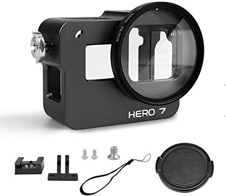 Luxebell Aluminium Alloy Skeleton Thick Solid Protective Case Shell Frame Housing for GoPro Hero 7 6 5 Vlogging (Hero 7 Black Case)