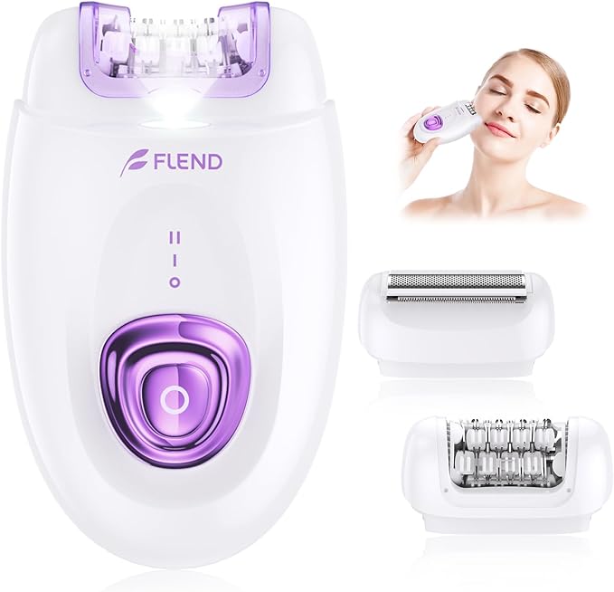 Epilator for Women, Facial Epilator for Women Hair Removal Face, Electric Shaver & Epilator, Face Epilator for Women, 2 in 1 Lady Shaver Bikini Trimmer Razor with LED Light for Underarms Legs Arms