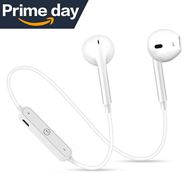 Wireless Bluetooth Headphones,Bluetooth 4.1 Earbuds Sport Stereo Headset, Noise Cancelling Sweat Proof Earphones (white) (white-001)