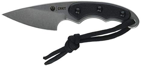 CRKT Ruger Carbine Fixed Knife: Full Tang Fixed Blade EDC Knife, Stonewashed Plain Edge Drop Point Blade, Glass-Reinforced Nylon Sheath with Lanyard R2701