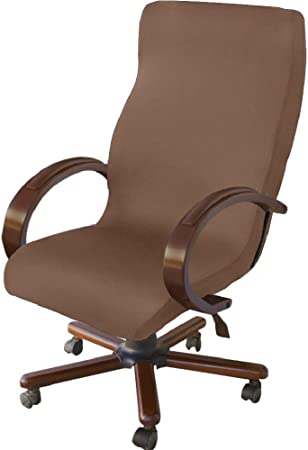 NORTHERN BROTHERS Office Chair Cover Computer Desk Chair Covers Stretch Rolling Chair Slipcover (Coffee)